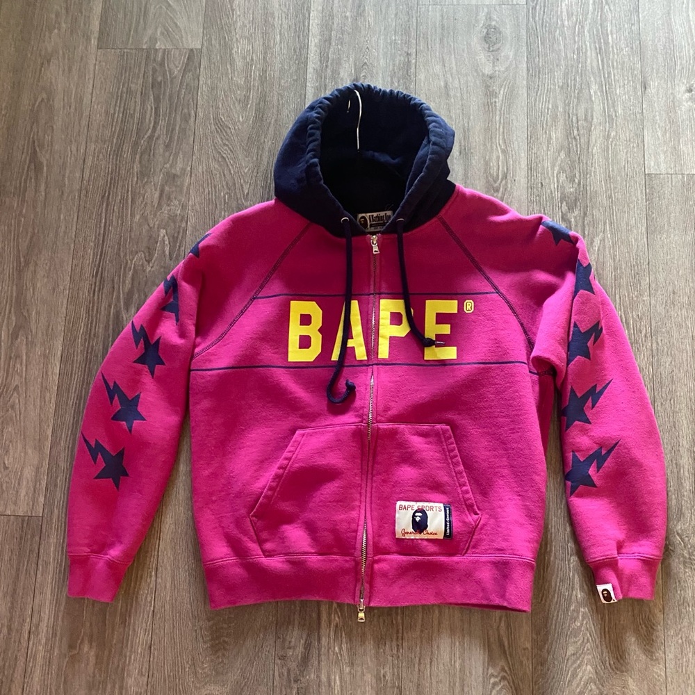 Bape Sta Wide Zip Hoodie 1993 Pink